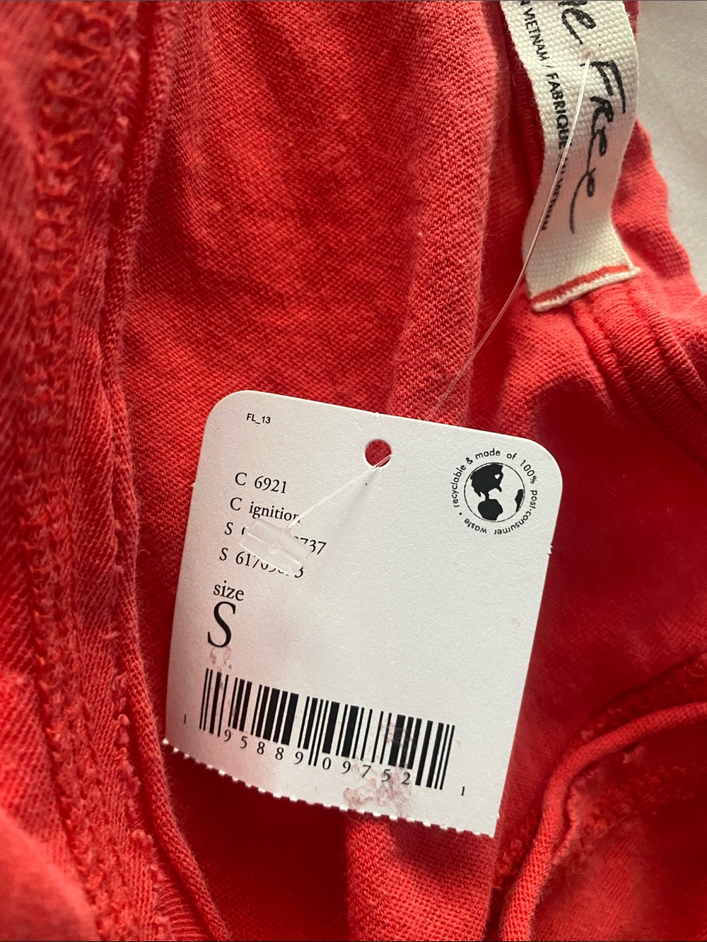 We The Free Coral-Red V-Neck Short Sleeve Tee - Picture 5 of 5